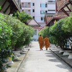 Monks walking