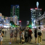 Crowd in Saigon night